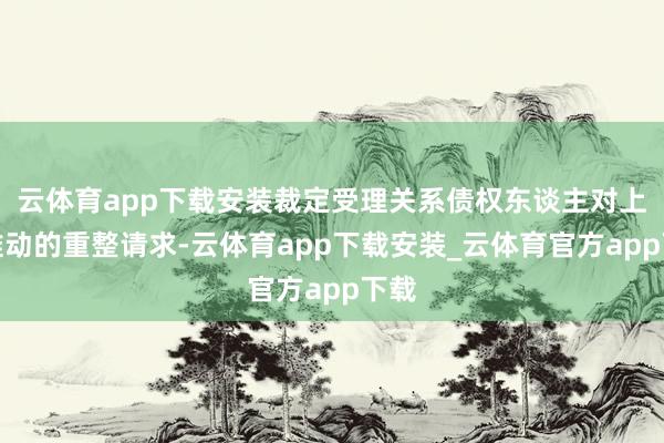 云体育app下载安装裁定受理关系债权东谈主对上述推动的重整请求-云体育app下载安装_云体育官方app下载