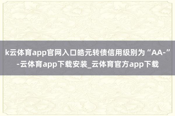 k云体育app官网入口皓元转债信用级别为“AA-”-云体育app下载安装_云体育官方app下载