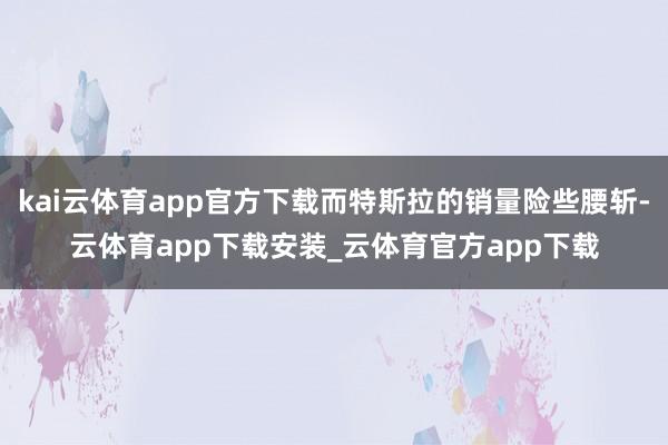 kai云体育app官方下载而特斯拉的销量险些腰斩-云体育app下载安装_云体育官方app下载